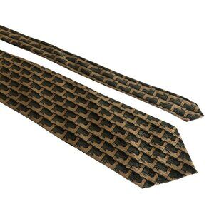 Cocktail Colors Silk Tie Geometric Green Tan Mens Necktie Office Formal Gift